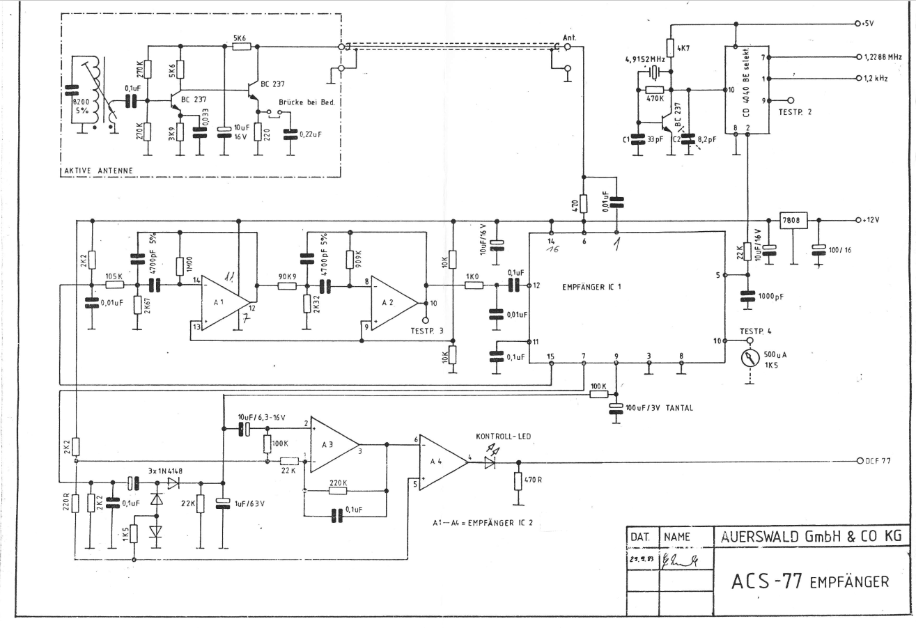 Stromlaufplan mit TCA440 / Analogteil