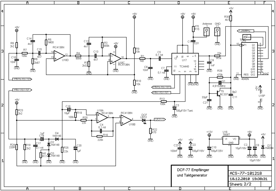 Stromlaufplan mit TCA440 / Analogteil